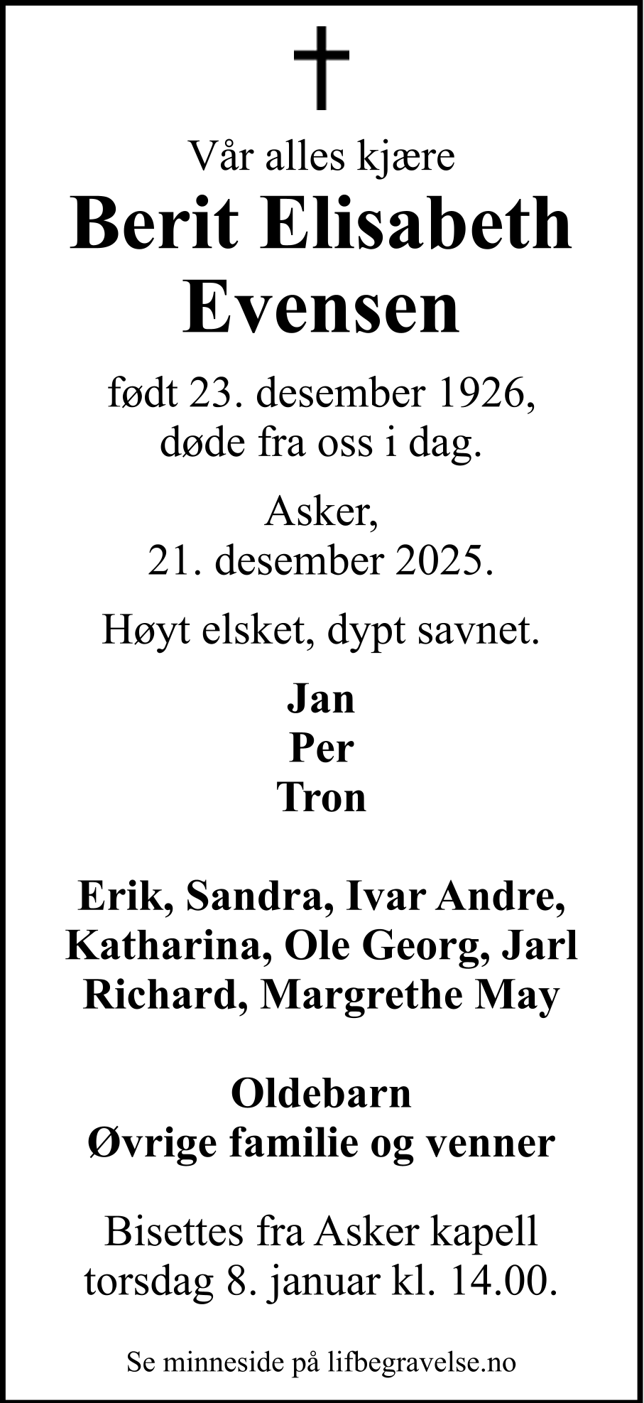 Dødsannonse