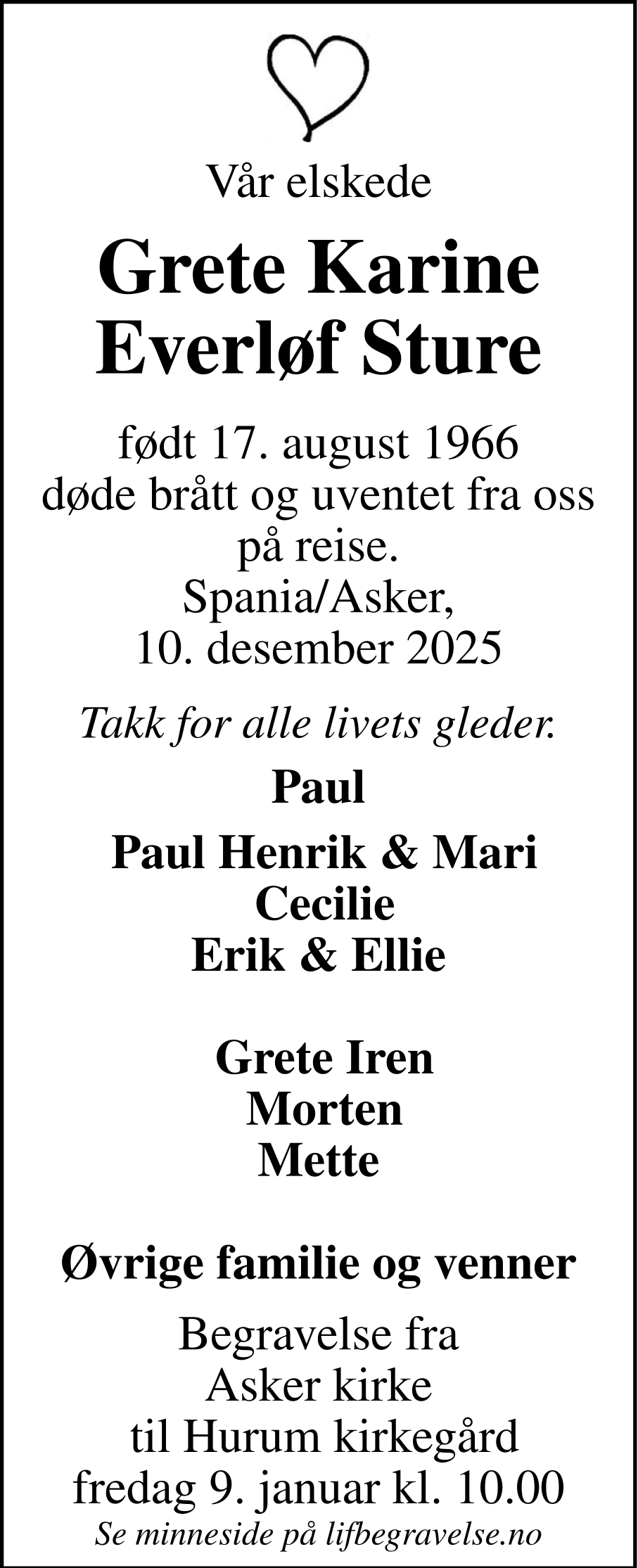Dødsannonse