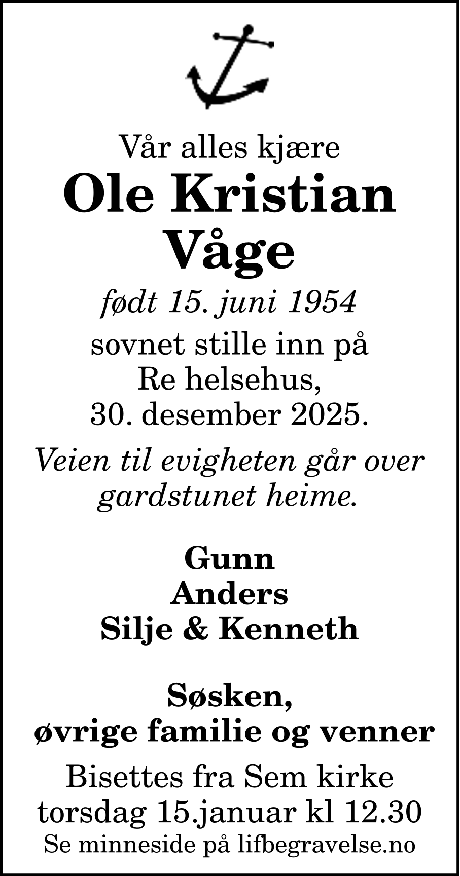 Dødsannonse