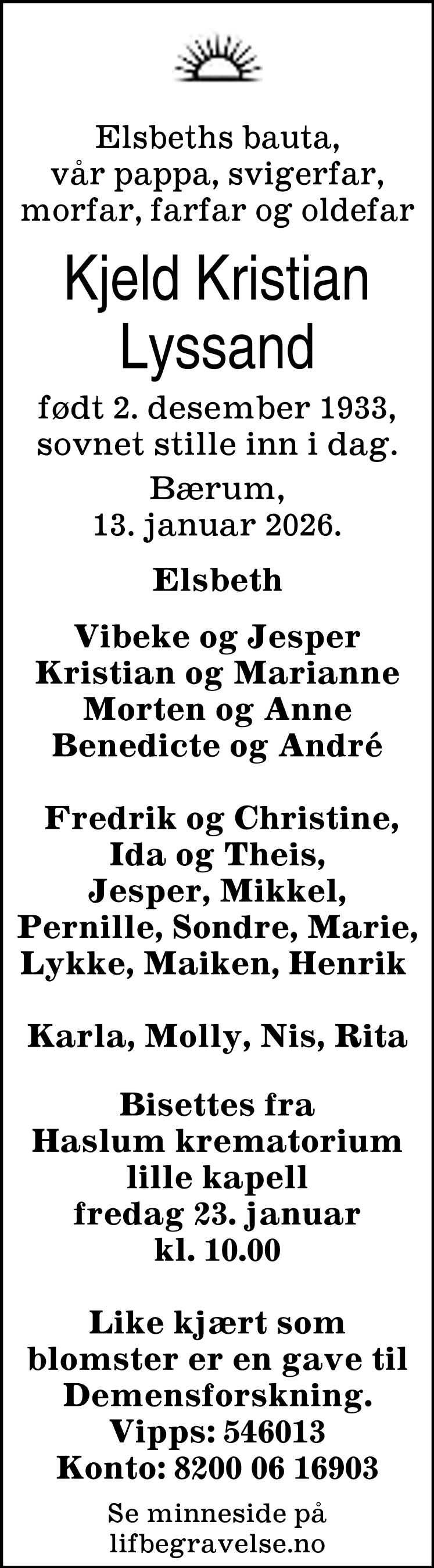 Dødsannonse