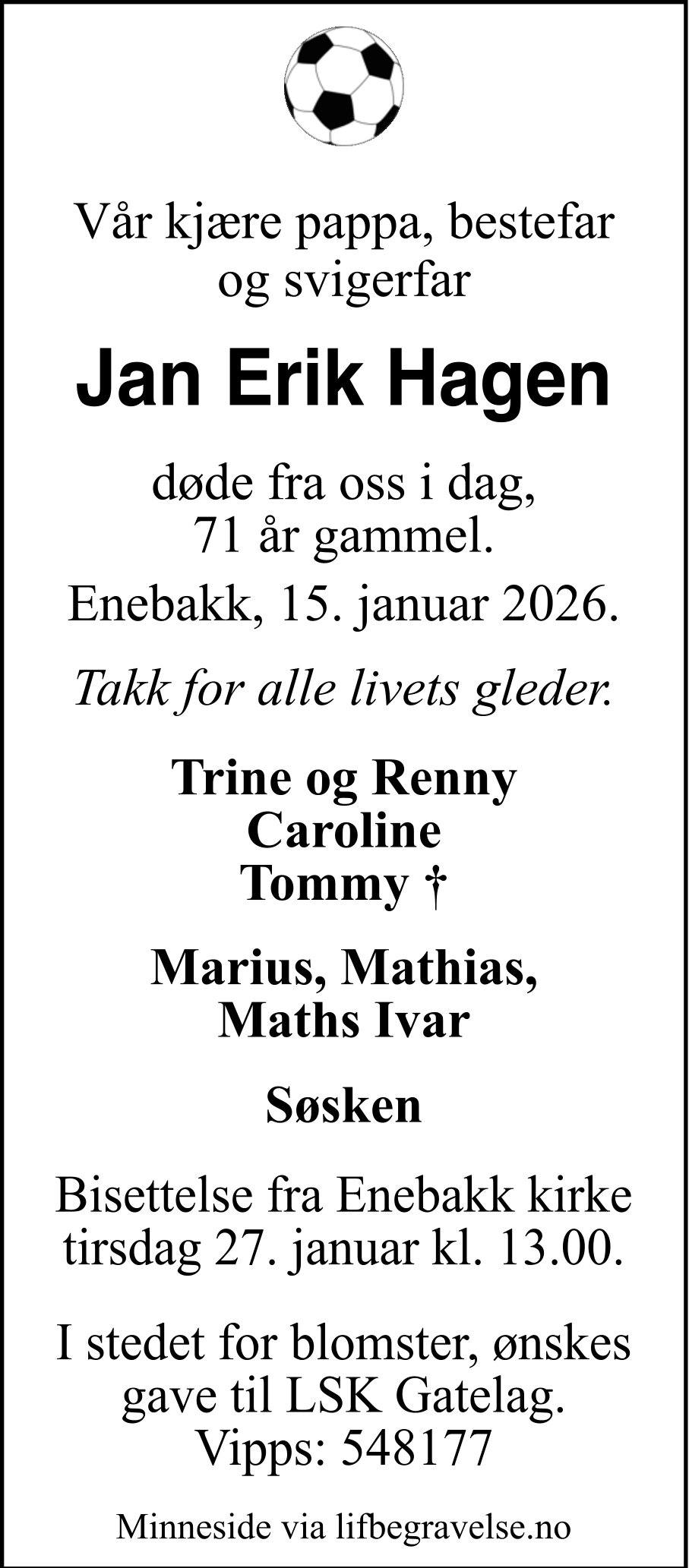 Dødsannonse