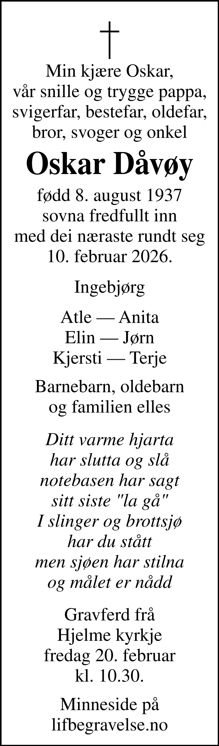 Dødsannonse