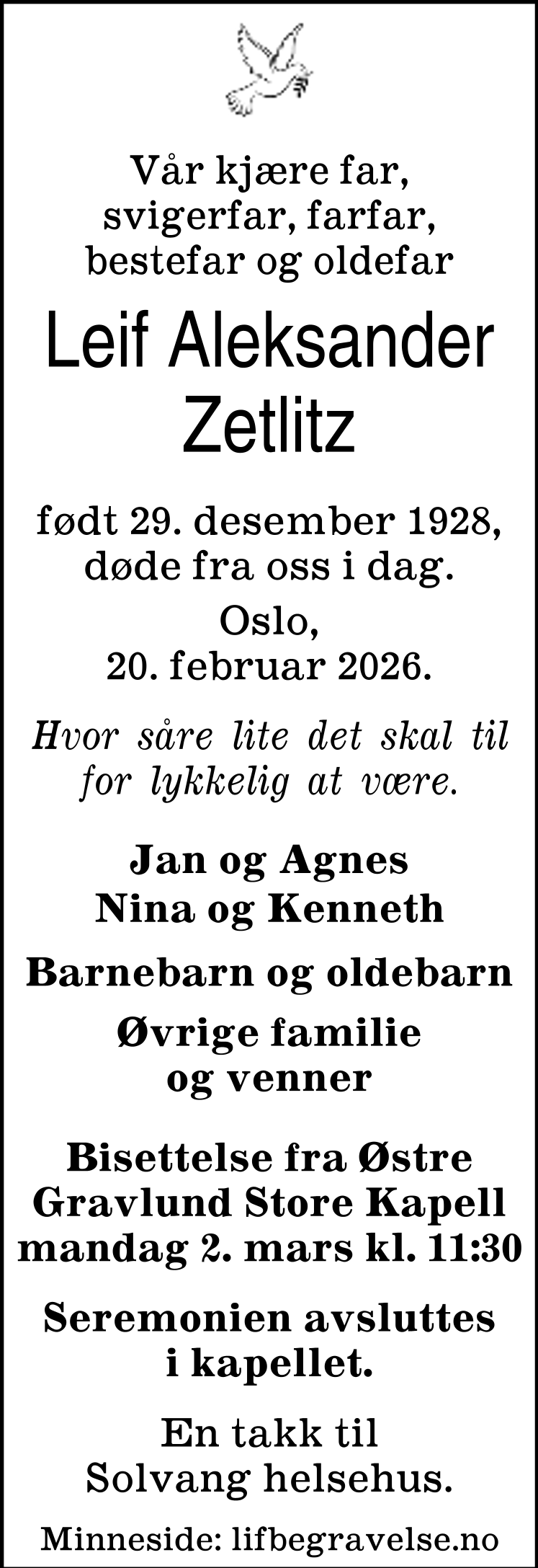 Dødsannonse