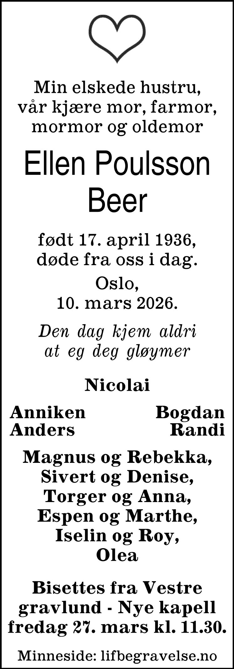 Dødsannonse