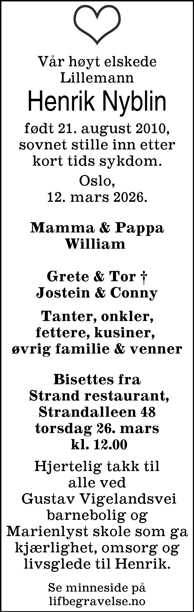 Dødsannonse