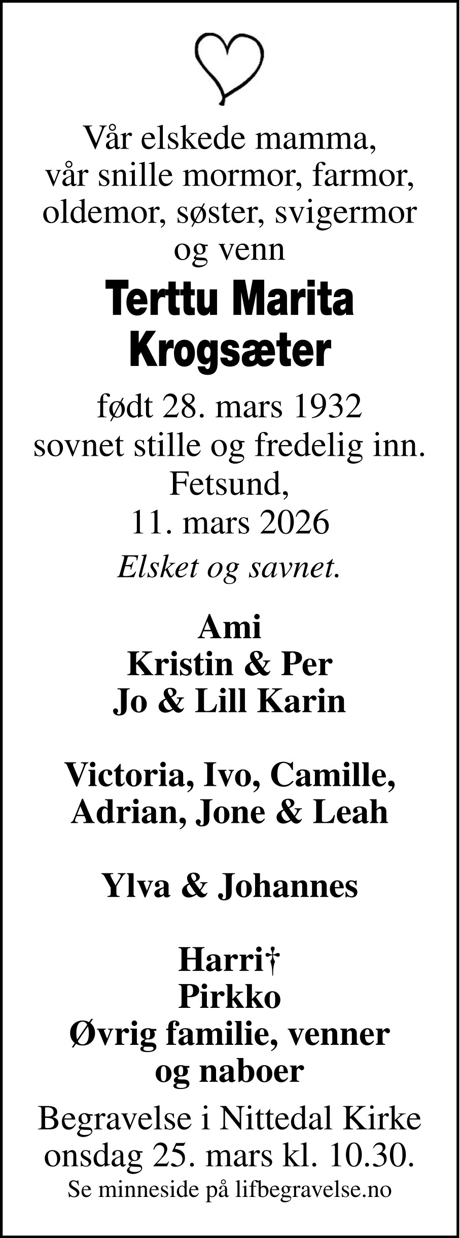 Dødsannonse