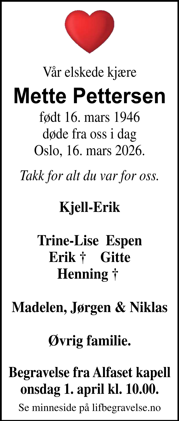 Dødsannonse