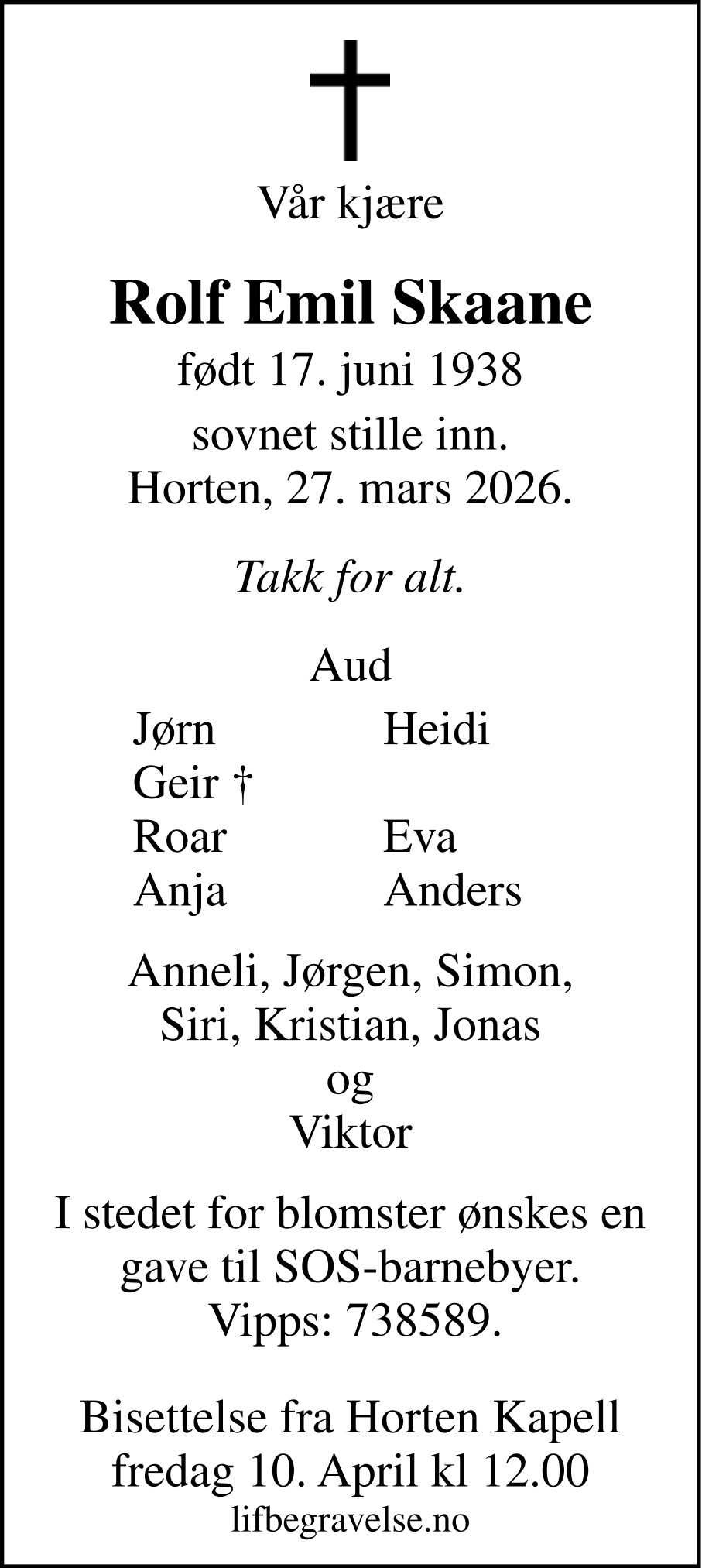 Dødsannonse