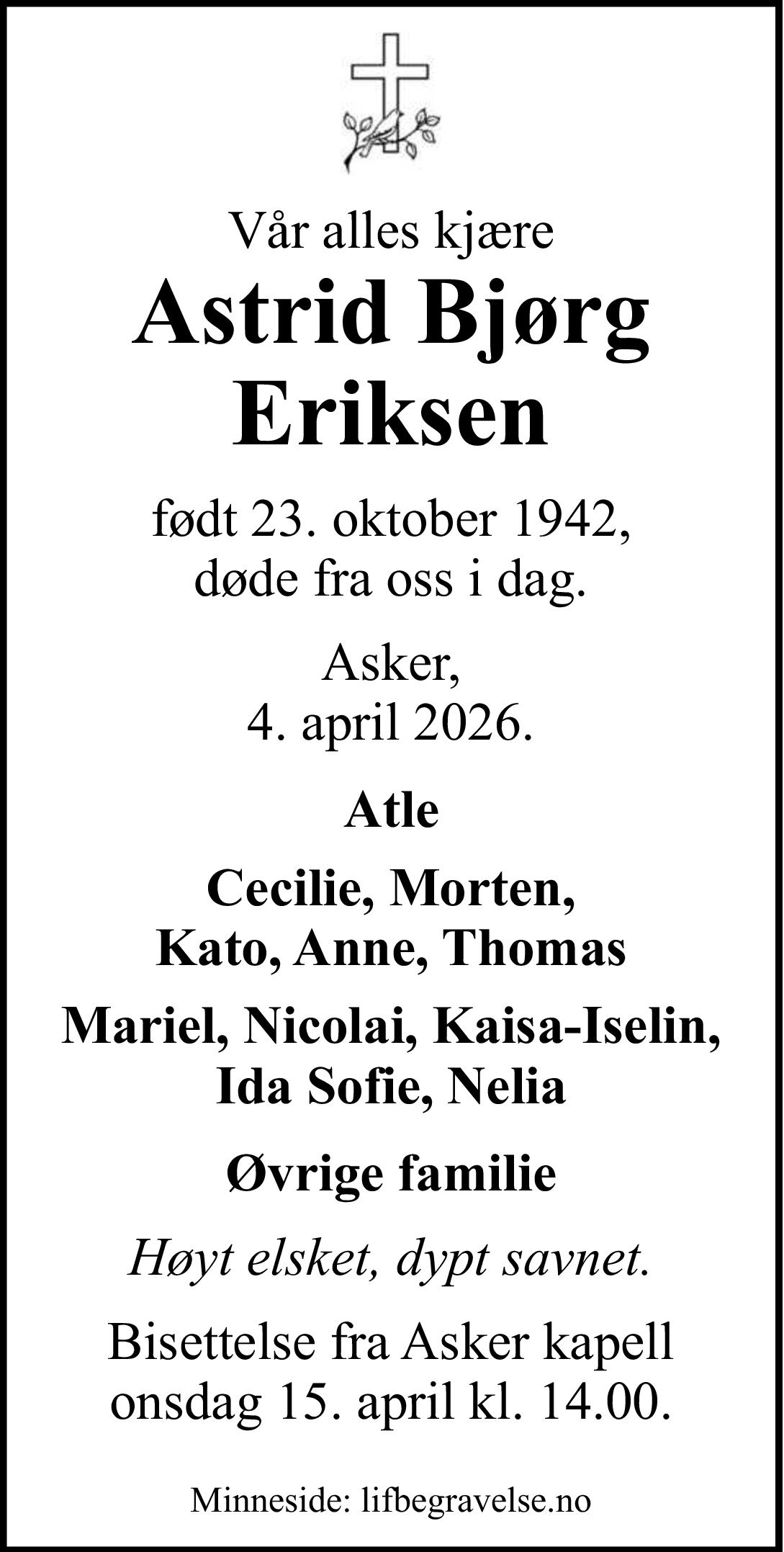 Dødsannonse
