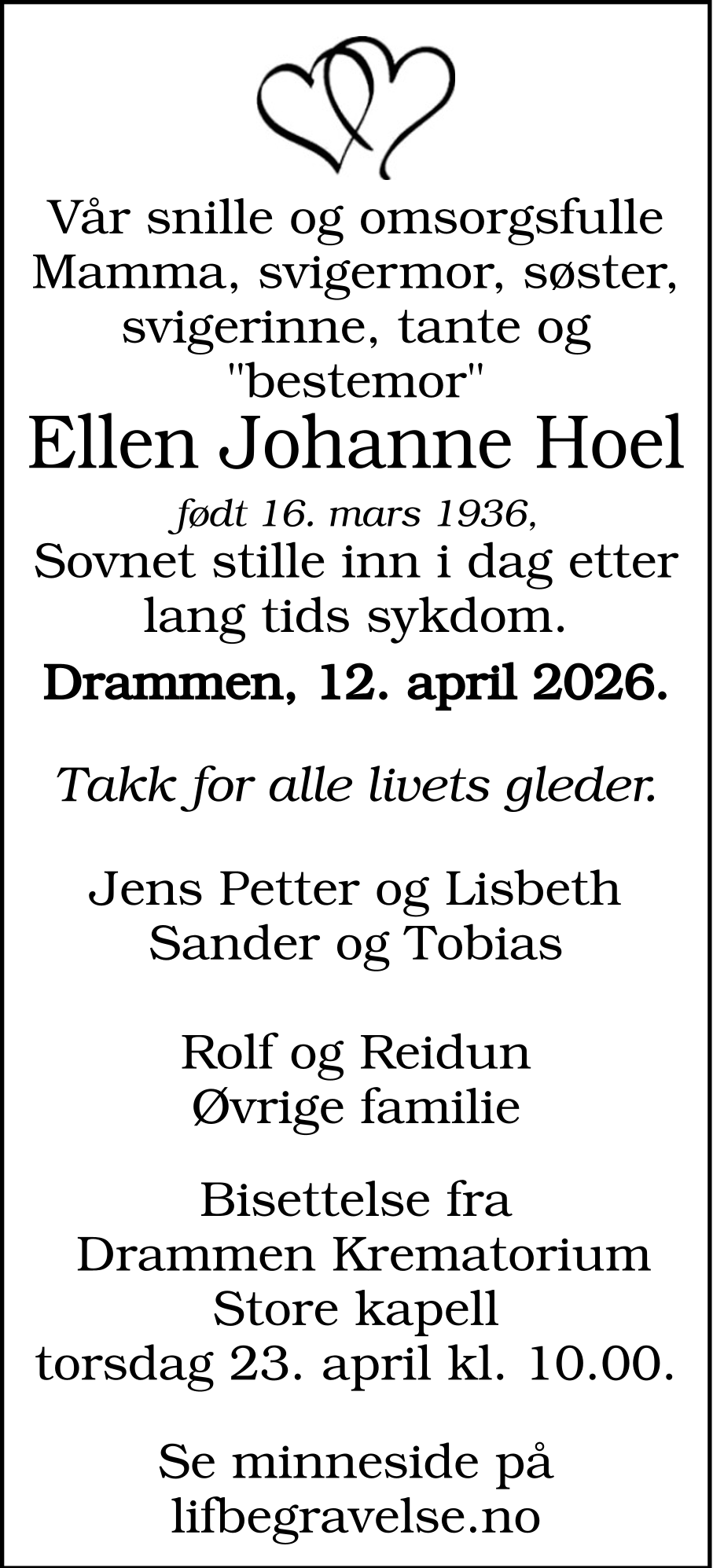 Dødsannonse