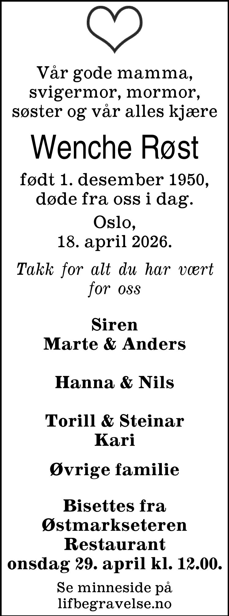 Dødsannonse