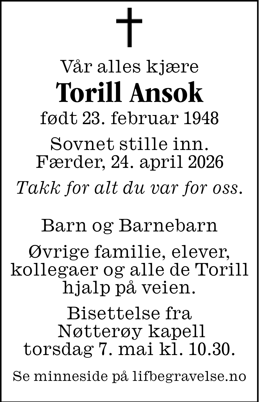 Dødsannonse