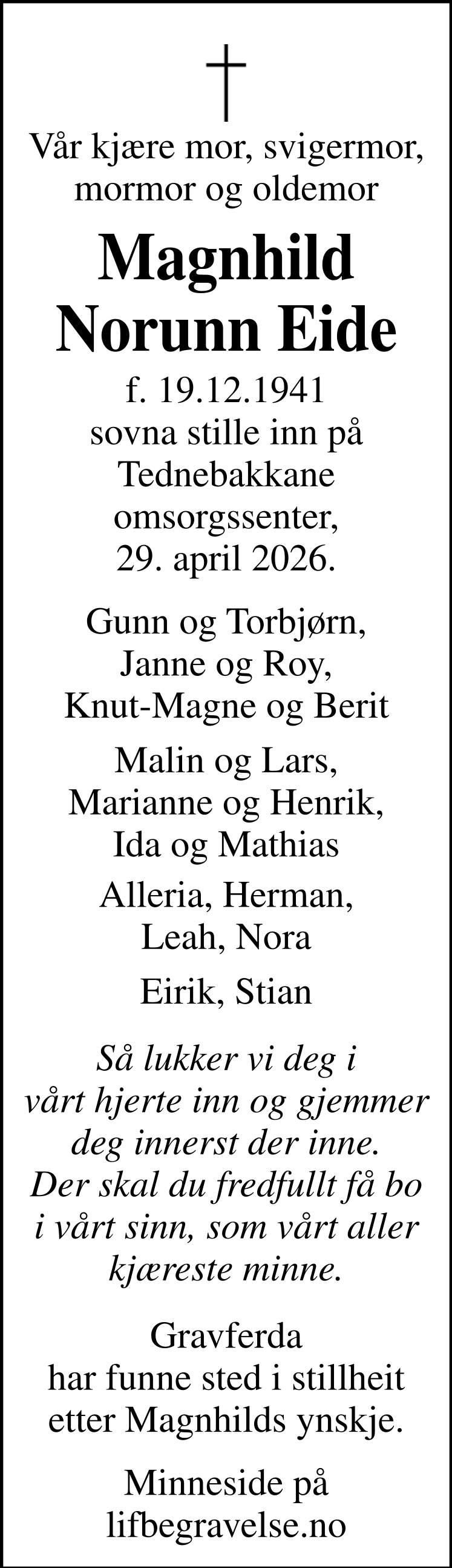 Dødsannonse