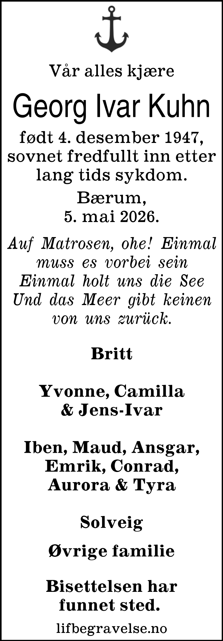 Dødsannonse