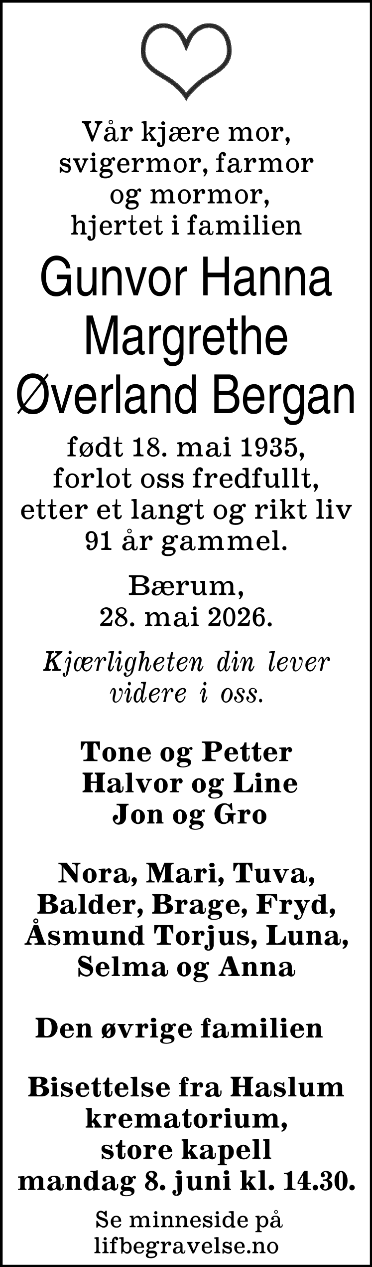 Dødsannonse