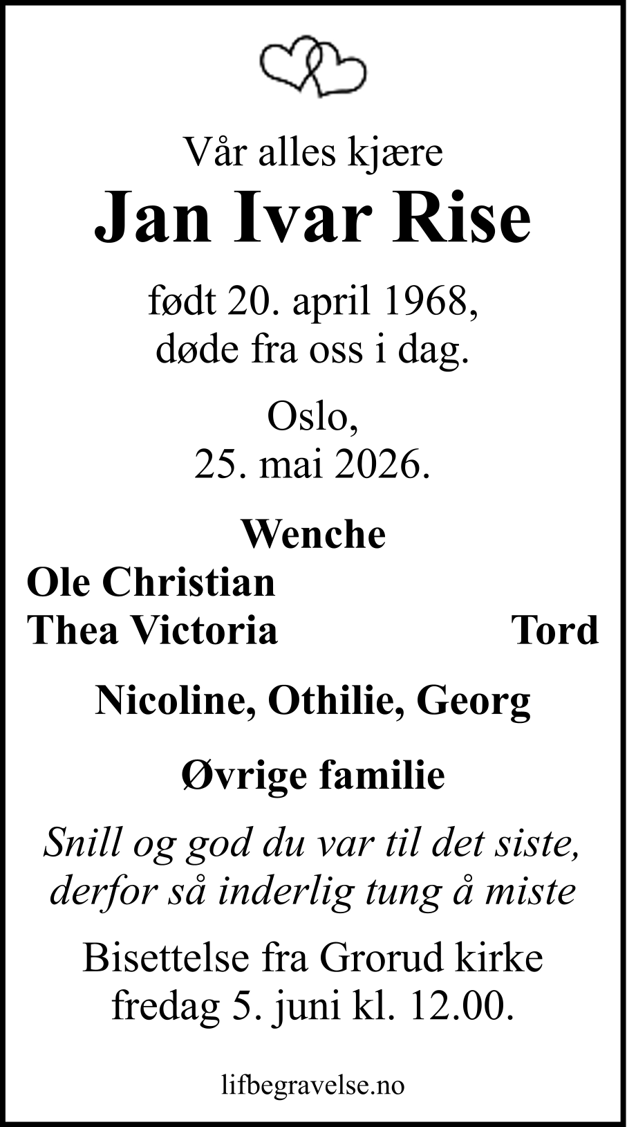 Dødsannonse