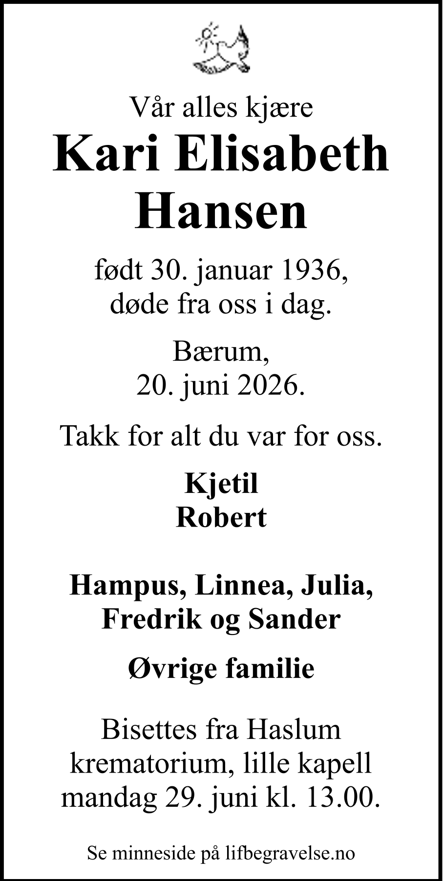 Dødsannonse