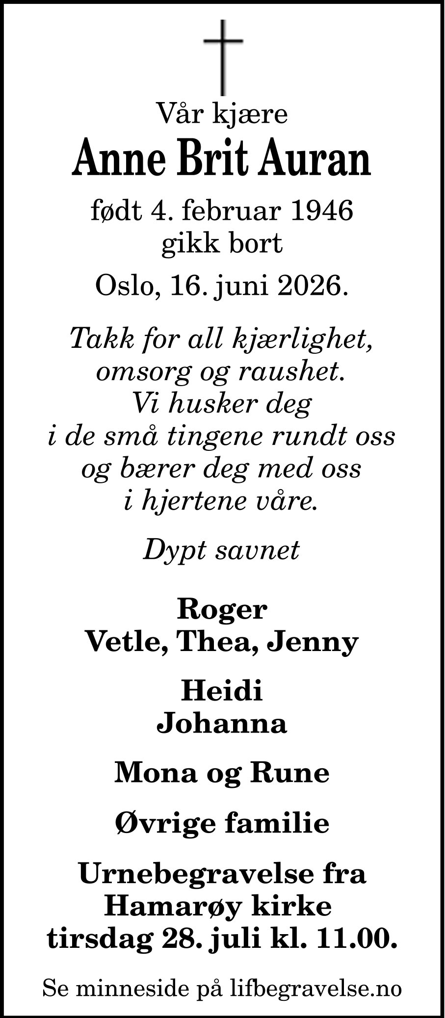 Dødsannonse