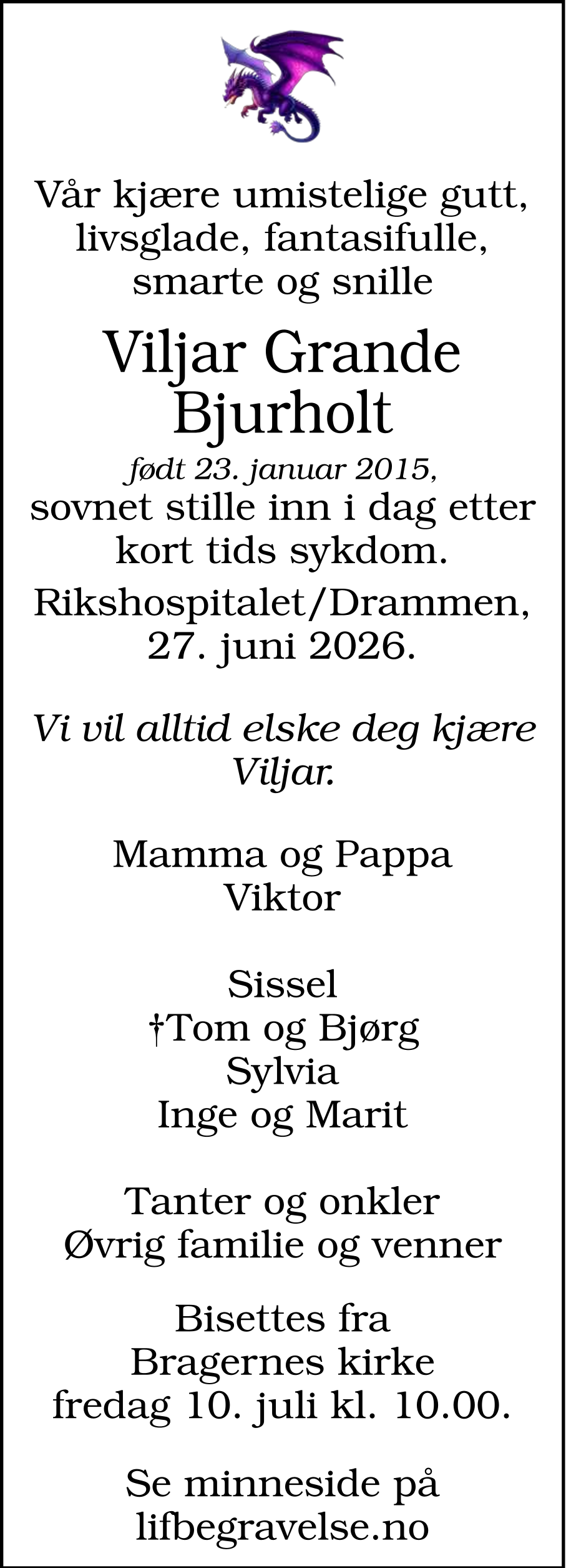 Dødsannonse