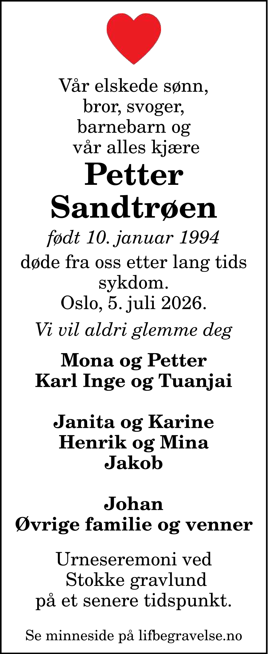 Dødsannonse