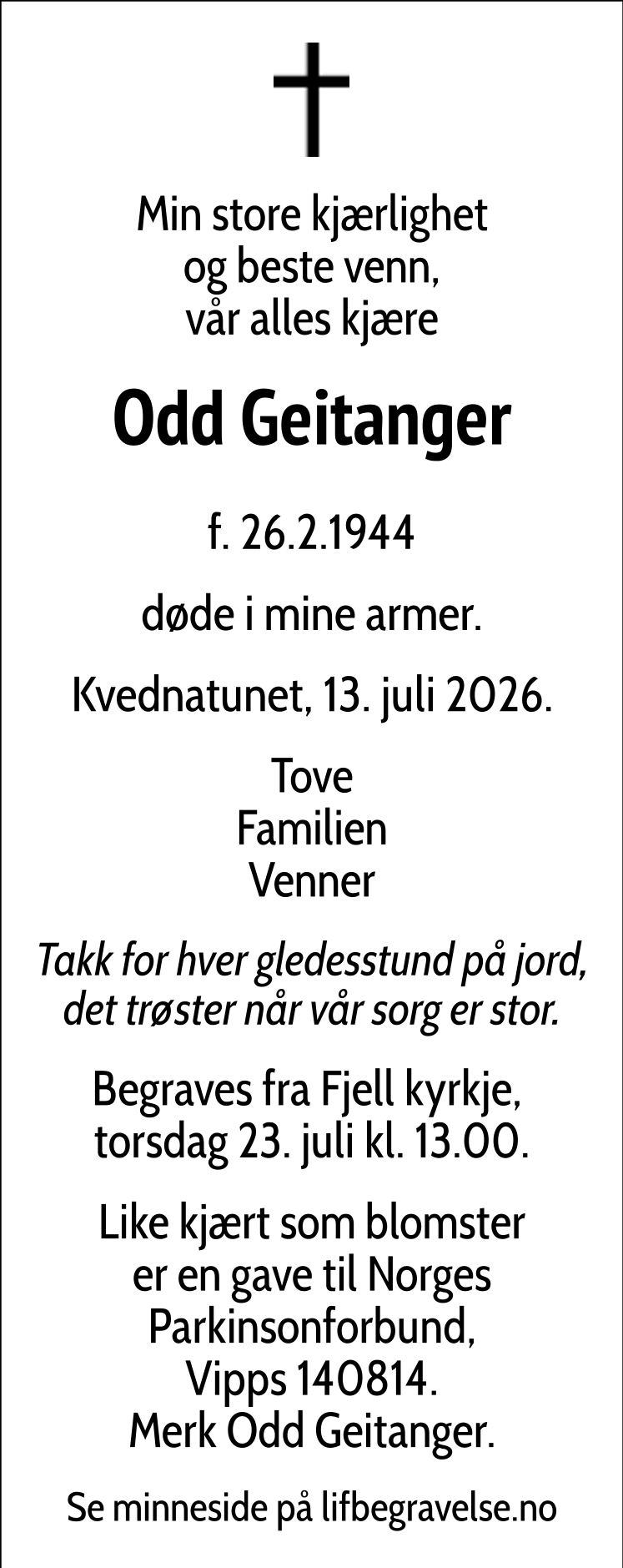 Dødsannonse