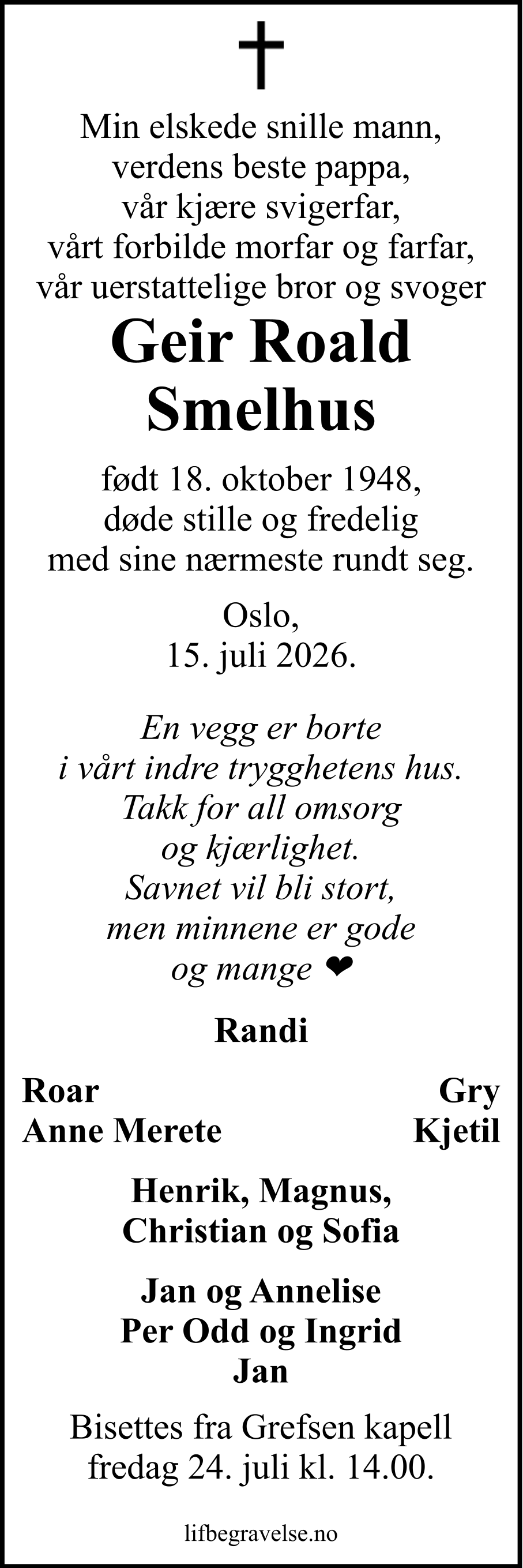 Dødsannonse
