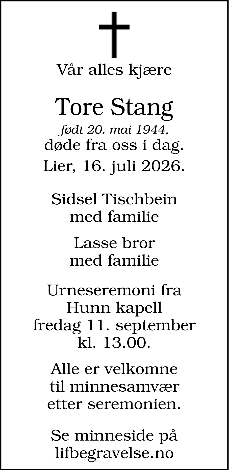 Dødsannonse