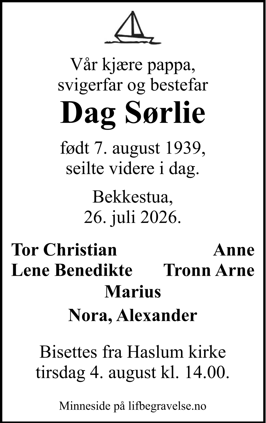 Dødsannonse