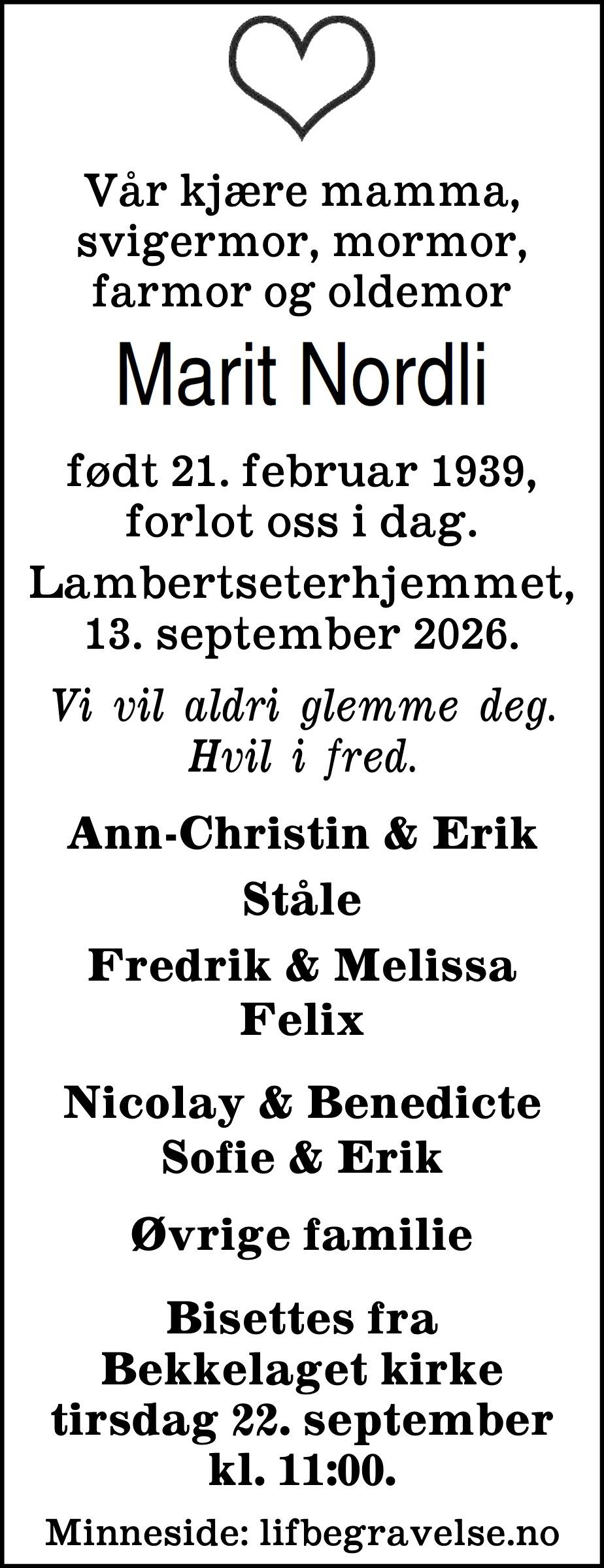 Dødsannonse
